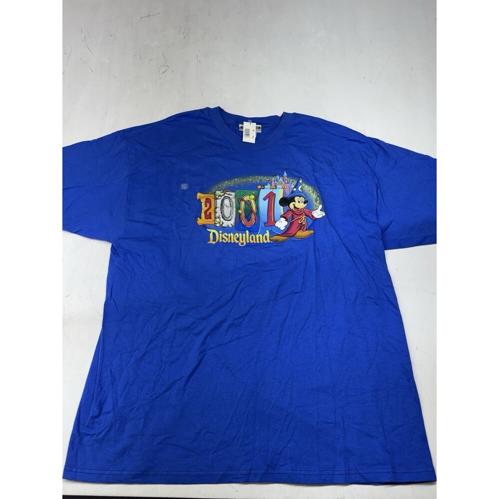 Disneyland 2001 Mickey Mouse Funtasia Magic Short Sleeve Shirt Blue Adult XXL
